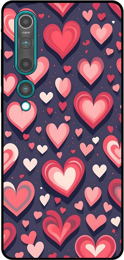 Smartphonica Telefoonhoesje Geschikt voor Xiaomi Mi 10 / 10 Pro met Hartjes Opdruk - TPU Backcover Case With Heart Design geschikt voor Xiaomi Mi 10;Xiaomi Mi 10 Pro