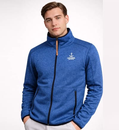 Lizzard Sports Heren Fleece Vest met Rits Blue Milans - Maat XL - Gebreid Fleece Trui Heren zonder Capuchon - Comfort Fit
