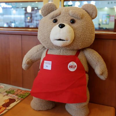 8 Stijlen Film Teddybeer Ted 2 Pluche Speelgoed Met Schort Zacht Knuffeldier Pluche 45Cm Een Verjaardagscadeau Voor Een Goede Vriend 45CM paars