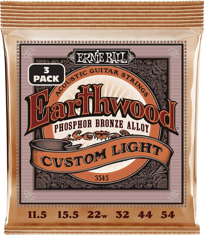Ernie Ball 3545 Earthwood Phosphor Bronze Gitaarsnaren (11.5-54) 3-Pack