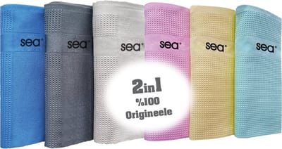 SEA® | Blauwe en Gele Serie Gecombineerd | Microvezeldoekjes | Schoonmaakdoeken | Microvezel | Autodoeken | Microvezeldoeken | Schoonmaakdoekjes | 40x60cm | 2x3 Stuks