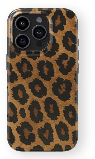 DripCase Luipaard Hoesje geschikt voor iPhone 16 Pro | Backcover met Mag | Hoesje met Dierenprint geschikt voor iPhone 16 Pro Leopard Dark