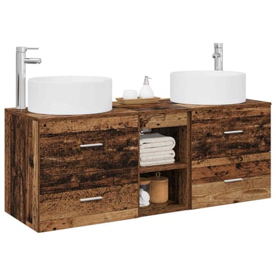 vidaXL - Badkamermeubel - Set - 3 - st - Oud - hout - 49,5 - x - 44,5 - x - 65,5 - cm