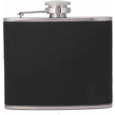 Draagbare Roestvrijstalen Wijn Whiskey Fles Elegante Lederen Heup Alcoholfles 5oz/150mL
