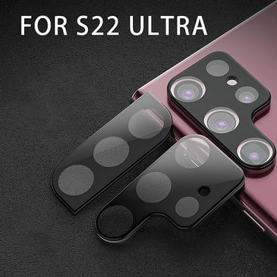 Soft TPU Siliconen Hoesje Back Cover + Display Full Tempered Glass Screen Protector  + Camera lens Beschermer zwart Geschikt voor :Samsung Galaxy S22 Ultra