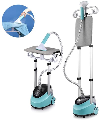 Jensaro Kledingstomer 2000W - Staande Stoomstrijkijzer Met Dubbele Stang - 11 Stoomstanden - 1,5L Watertank - 98℃ Stoom - Blauw
