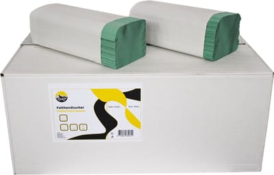 KURTT Papieren handdoekjes 2-laags, 5000 vellen groen 22 x 23 cm, Z vouw papieren handdoekjes 2 laags, handdoekjes papier