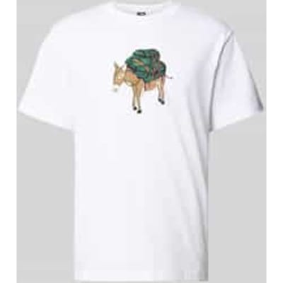 T-shirt met motiefprint model 'DONKEY TAXI'