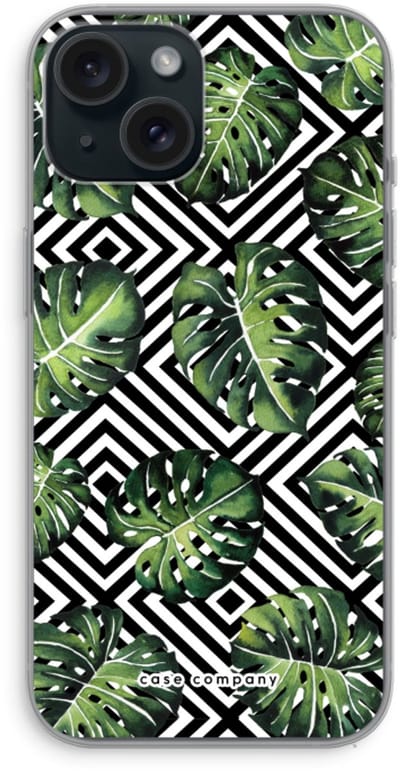 Case Company® - Hoesje geschikt voor iPhone 15 hoesje - Geometrische jungle - Soft Cover Telefoonhoesje - Bescherming aan alle Kanten en Schermrand