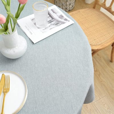 Ronde Tafelkleed - Diner Tafelkleed - Eettafel Decoratie - Katoen Linnen Mix - 280 cm - Effen Kleur