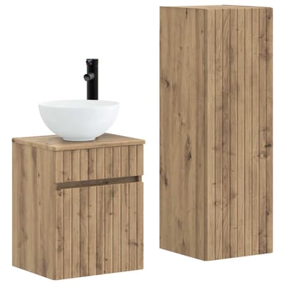 vidaXL - Badkamermeubel - Set - 2 - st - Artisanaal - eiken - 33 - x - 34,5 - x - 100 - cm