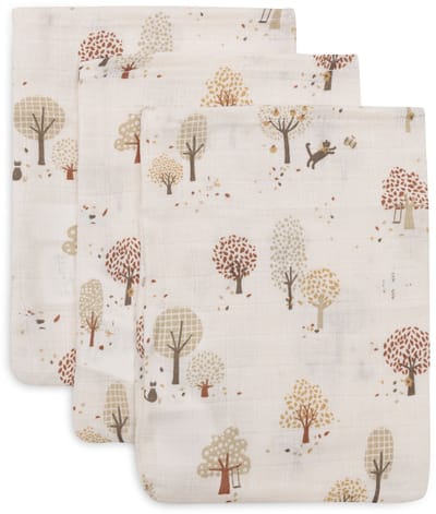 Jollein Hydrofiele Washandjes 15x20cm - Tiny Park - Katoen - 3 Stuks