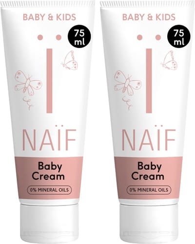 Naïf - Baby Crème - Voordeelset – Baby & Kids – Droge & Gevoelige Huid – Natuurlijke Ingrediënten – 2x75ml