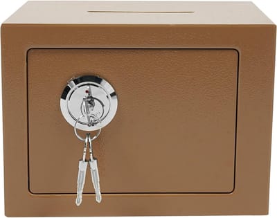 Afsluitbare Geldkluis - Kleine Kluis - Waardevolle Spullen - Mechanisch Sleutelslot - 46 Liter - Goud