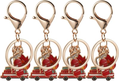 Mini Blusser Sleutelhangers - Vlam Charme - Tas Decoratie - Legering Ontwerp - 6 Stuks - Rood