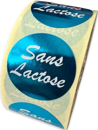 Sans lactose sticker op rol - 250 Stuks - 25mm - voedseletiket - HACCP