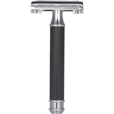 Double Edge Safety Razor Butterfly Open Heren Scheermes Klassiek Handmatig Scheerapparaat voor Mannen Gezicht zwart