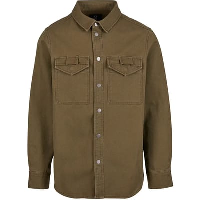 Brandit Heavy Twill Shirt Heren Longsleeve - olijf - S