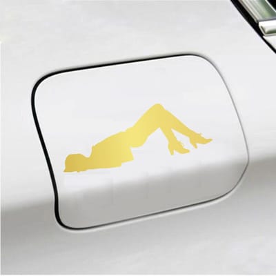 Bumpersticker - Dame  - 6,4 X 18 - Goud