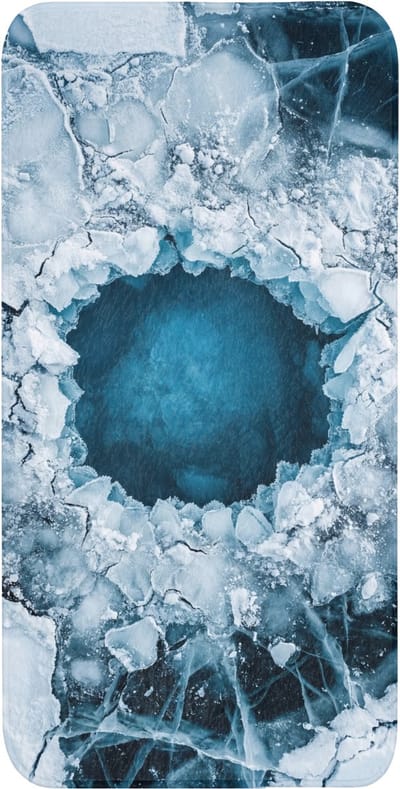 WC mat 60x120 cm - Antislip - Ijs - Blauw - Natuur - Toiletmat - Vloermat - Douchemat - Toilet tapijt - Toiletmatten