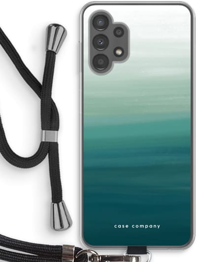 Case Company® - Hoesje met koord geschikt voor Samsung Galaxy A13 4G hoesje met Koord - Ocean - Telefoonhoesje met Zwart Koord - Bescherming aan alle Kanten en Over de Schermrand