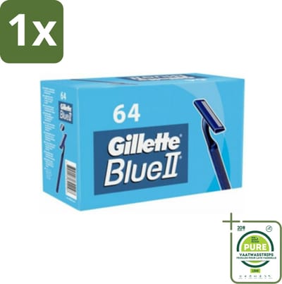 1 x Gillette - Blue 2 - Wegwerpscheermesjes - Duurzaam en comfortabel - 64 Scheermesjes - Scheermesjes - Wegwerpscheermesjes - Gillette Blue Ii - Scheerbeurt - Comfortabel Scheren