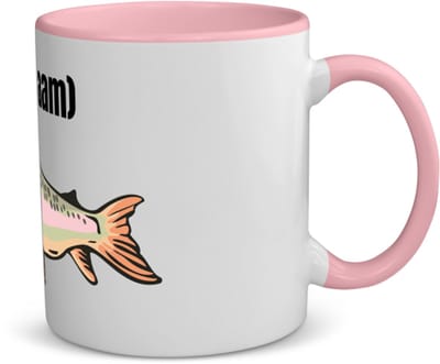 Akyol - vis met eigen naam koffiemok - theemok - roze - Vis - vissen liefhebbers - iemand die houdt van vissen - verjaardag - cadeau - kado - 350 ML inhoud