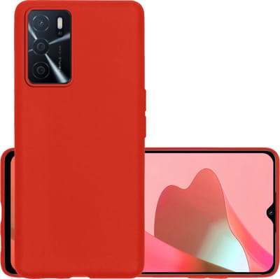 Hoesje - Geschikt voor OPPO A16 - Sterk & Shockproof - Hoes Cover - Siliconen Case - Rood