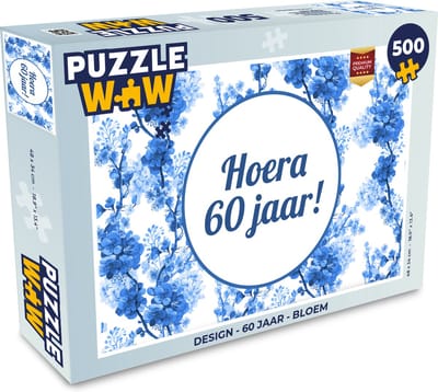 Puzzel Design - 60 Jaar - Bloem - Legpuzzel - Puzzel 500 stukjes