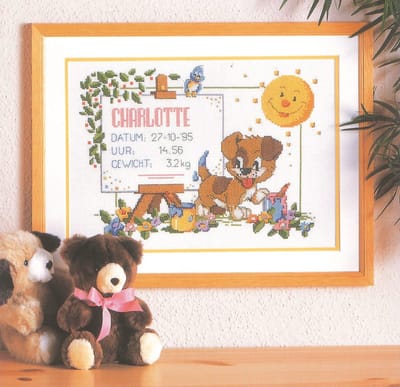 borduurpakket 70.443 hondje met verfbussen, geboorte