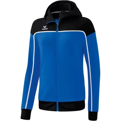 Erima Change Trainingsjack Met Capuchon Dames - Wit / Zwart / New Royal | Maat: 34