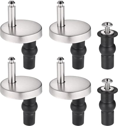 Wc Bril Scharnieren - 4 Stuks - Toiletbril Scharnier Set - Universele Scharnieren Voor Toiletbril - Bevestigingsset Toiletbrilinstallatie - RVS - Verstelbare - Eenvoudig Te Installeren - Vervangende Scharnieren Voor Wc-Bril - Scharnier Vervangset