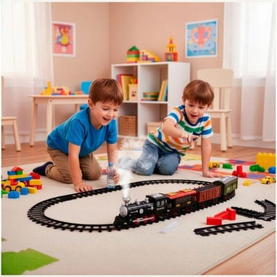 Springos® Speelgoedtrein - Stoomgeluid - Met afstandsbediening - 18 Delig