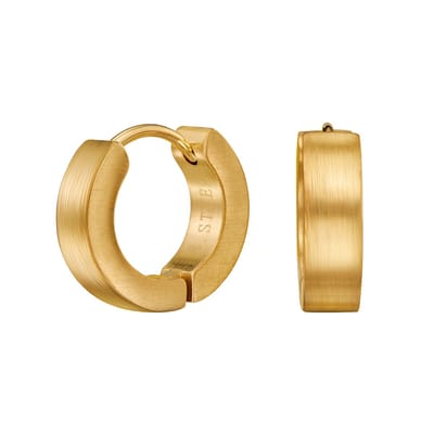 Traveller Oorringen - Oorbellen - Unisex - Mat Goud - Ring - Edelstaal - Ø 14 mm - Oorstekers - 166359