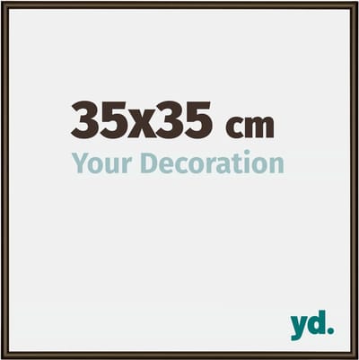 Your Decoration - Fotolijst 35x35 cm - Aluminium - Walnoot Structuur - New York