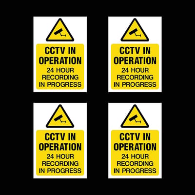 Waarschuwingsstickers Camera - CCTV Stickers - Beveiliging Huis - Realistische Stijl - 75 x 100 mm - Geel