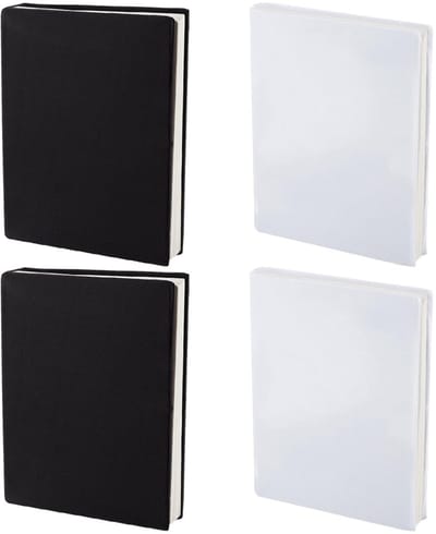 Allecto - Stretchy Boekomslag - 4 Stuks - Wasbaar en Herbruikbaar - 9x11 Inch - Zwart Wit - Perfect voor Boeken - Duurzaam
