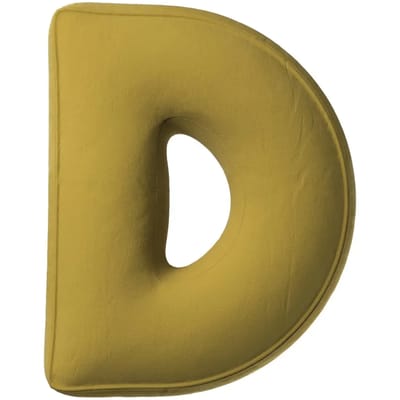 Kussen letter d Yellow Tipi Posh Velvet