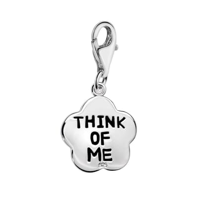 Quiges – 925 - Zilver – Charm - Bedel - Hanger - 3D Wolk Think of Me - met – sterling - zilver - karabijnslot - geschikt - voor -Bedelarmband HC030