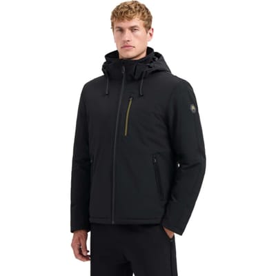 No Excess Jacket Short Fit Hooded Softshell Stretch Black Size: S | Winter Jackets Outlet | Heren | Zwart