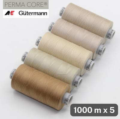 Gütermann Perma Core Polyestergaren - 5 x 1000 m - Beige tinten
