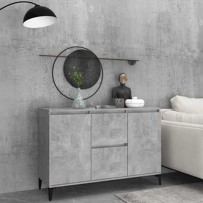 vidaXL - Dressoir - 102x35x70 - cm - bewerkt - hout - betongrijs