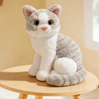 1 Stuk 26cm Levensgetrouwe Zittende Kat Pluche Speelgoed Schattige Oranje Kat Siamees Kat Gevlekte Kat Koe Kitten Poppen Baby Verjaardag Decor Cadeau
