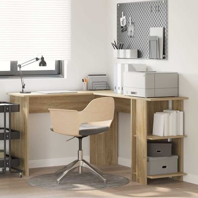 vidaXL - Hoekbureau - Sonoma - Eik - Bewerkt - hout - 140 - x - 113,5 - x - 75 - cm