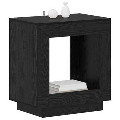 vidaXL - Bijzettafel - Zwart - eiken - 60 - x - 40 - x - 65 - cm - Bewerkt - hout