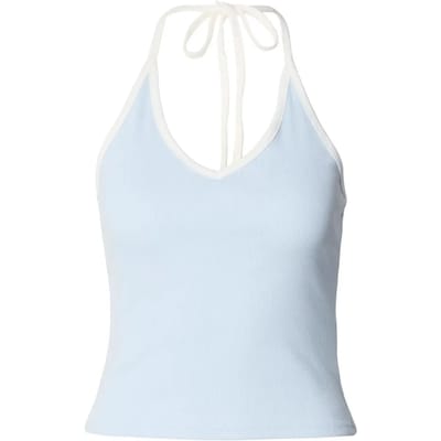 Urban Classics - Contrast Piping Neckholder Mouwloze top - XS - Blauw