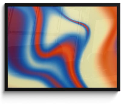 Poster in lijst - Fotolijst 80x60 cm - Posters - Golven - Kleurrijk - Abstract - Posterlijst zwart - Decoratie - Wanddecoratie woonkamer - Muurdecoratie slaapkamer