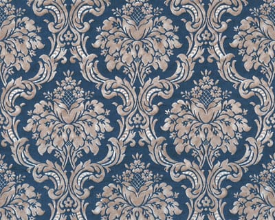 BAROK ORNAMENTEN BEHANG - Beige Blauw Creme Metallic - AS Creation Paradise Garden