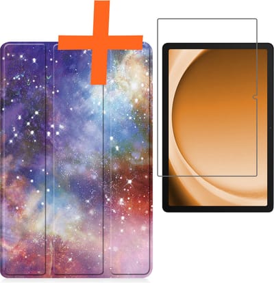 Hoesje - Geschikt voor Samsung Galaxy Tab A9 - Met Screenprotector - Trifold Bookcase - Hard Cover - Hardcover Book Case - Tablet Hoes - Galaxy