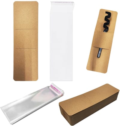 Dailygoods- Bladwijzers Kraftpapier - 100 Stuks - Verpakkingsaccessoires - Transparante Zak - DIY Cadeaulabels - 15 x 4,5 cm - Boekmark